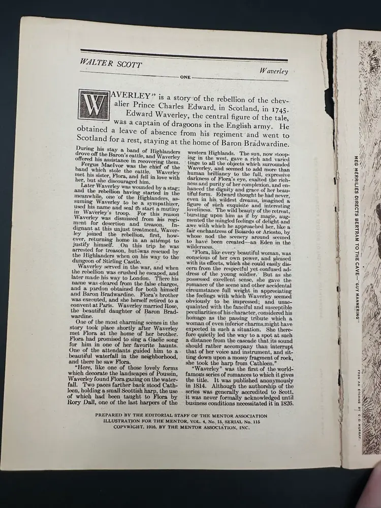Antique The Mentor Magazine 1916 Vol. 4 No.15 Serial No. 115 On Walter Scott