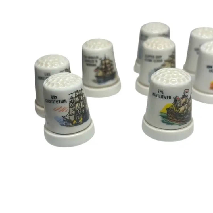 11 Vintage Fine Bone China Collectible Thimbles.