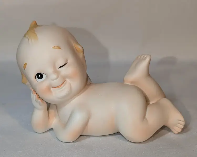 Winking Kewpie Baby Figurine 5" Bisque Porcelain Napco Ware Japan