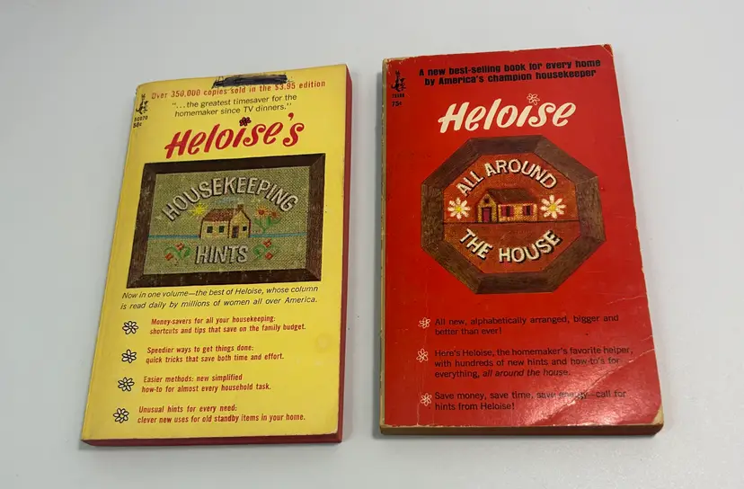 Vintage Heloise 'All Around the House' & 'Housekeeping Hints' Paperback 1966/67 Pocket Books