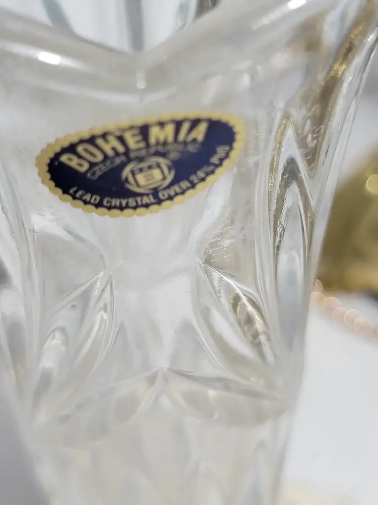 Vintage Bohemia Czech Republic crystal vase