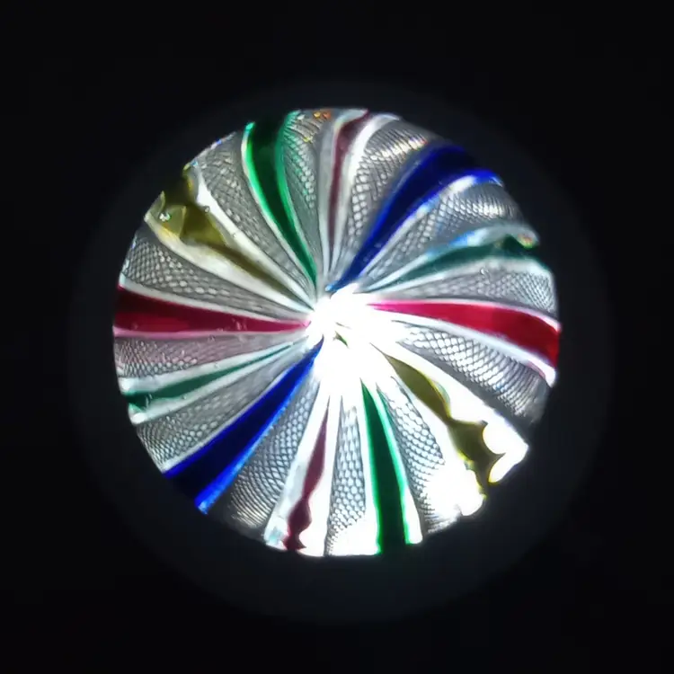 Murano latticino and ribbon paperweight