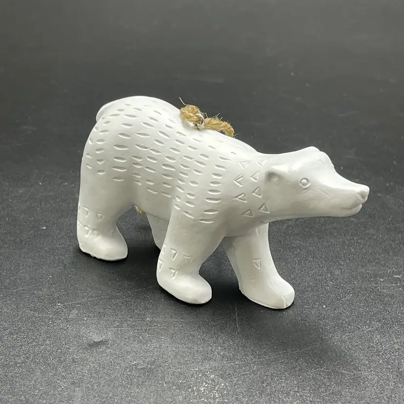 Polar Bear Resin Hanging Christmas Ornament White Winter Arctic Animal