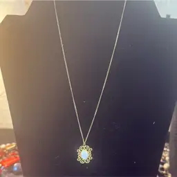 Opal Pendant Goldtone Chain