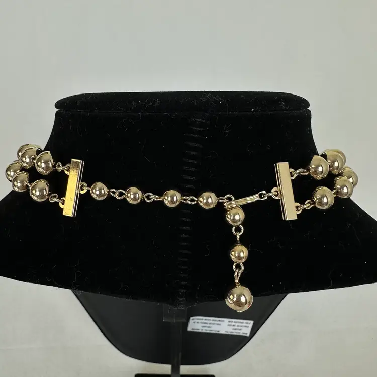 Vintage Gold Tone Graduated Double Strand Choker Necklace