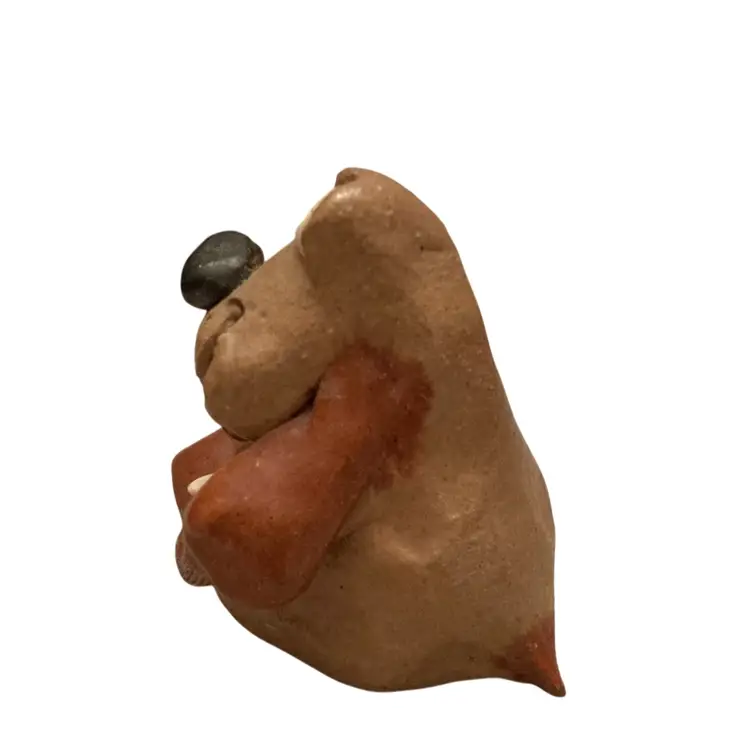 Nancy Hicks Whimsical Pottery Dog With Bone