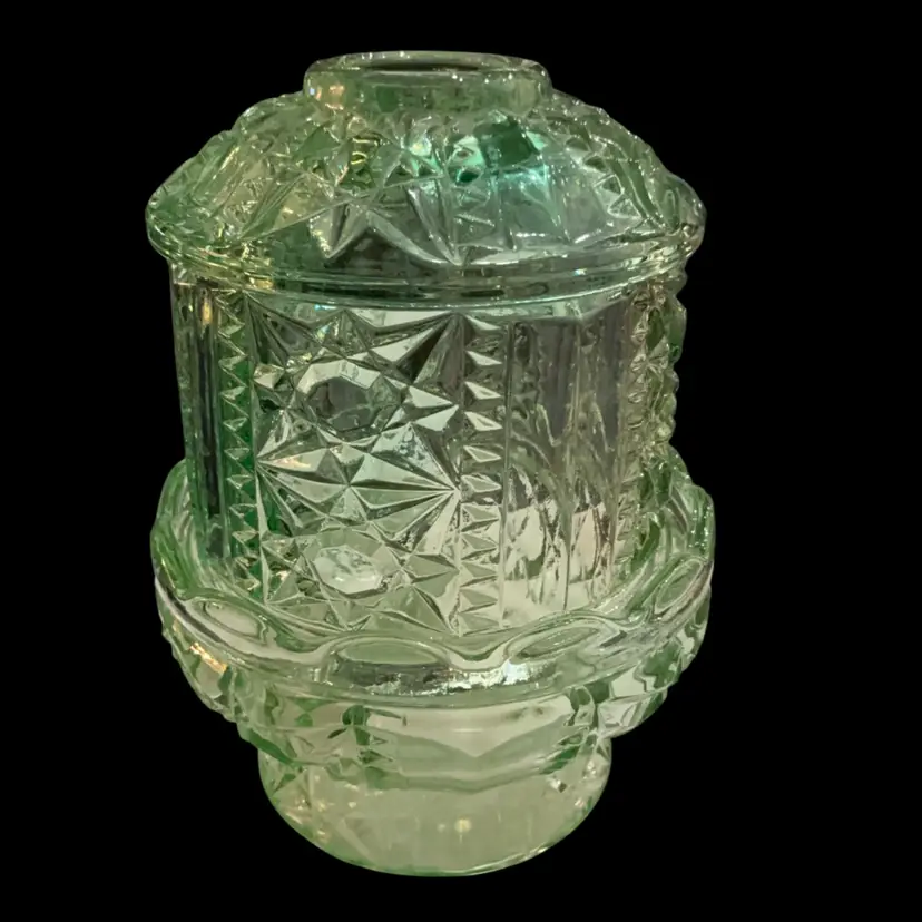 2-piece Indiana Glass Stars And Bars Fairy Lamp 6”x 4.5”