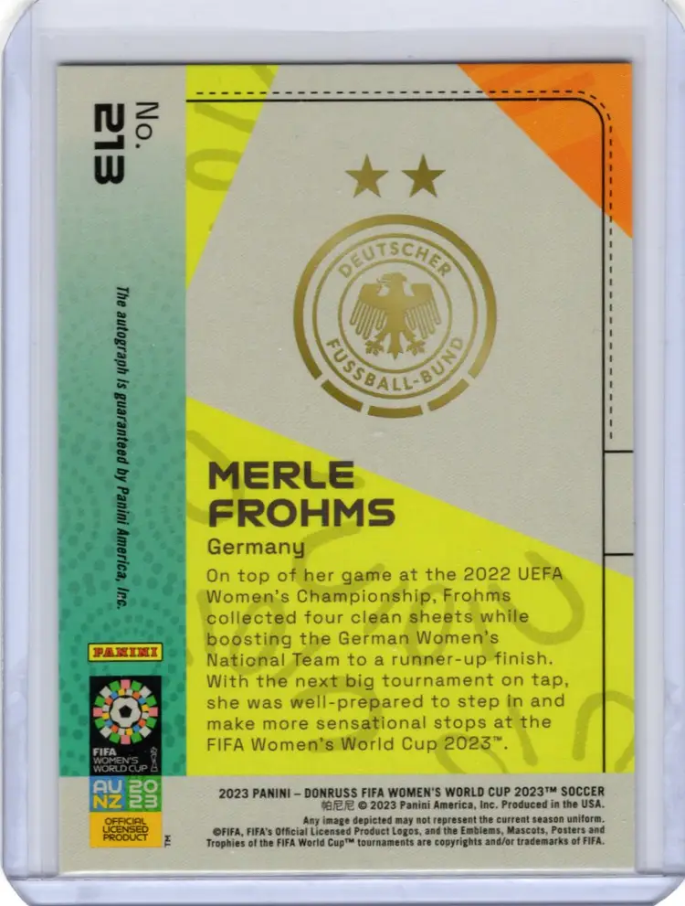 2023 Donruss FIFA Women's World Cup Merle Frohms Auto