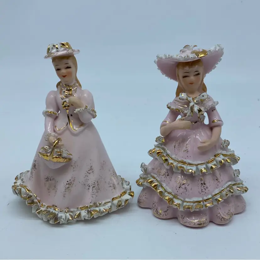 #1401 Pair of L'amour China Japan hand-painted figurines, model KW2599.