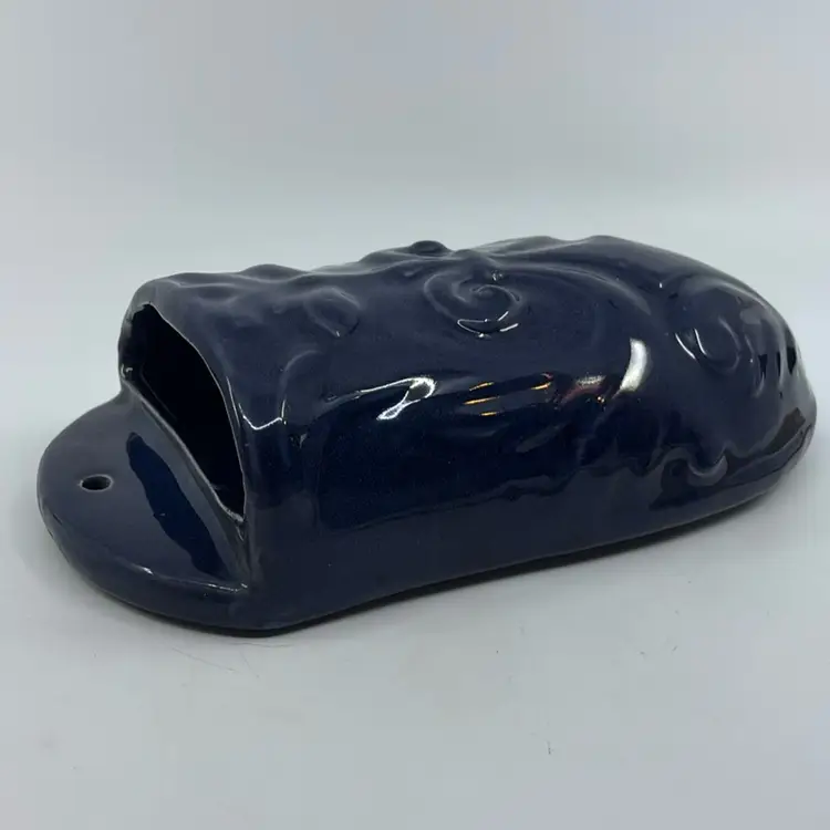 McCoy Pottery Fleur De Lis Vintage Navy Wall Pocket 9.5H 4.75W