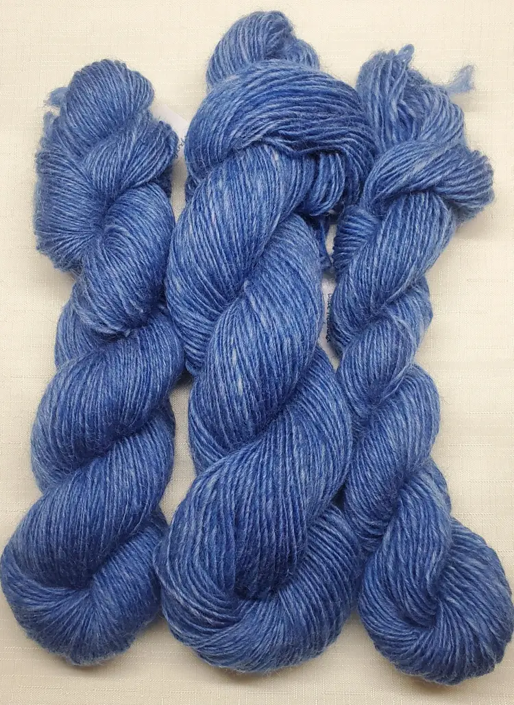 Wool yarn - 'Ocean' Blue Heathered- Singles - Hand spun by me - Super Fine