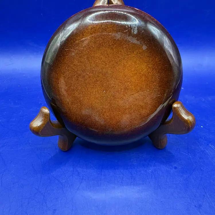 Enamel On Metal Trinket Dish Featuring Sunrise Or Sunset Signed DP