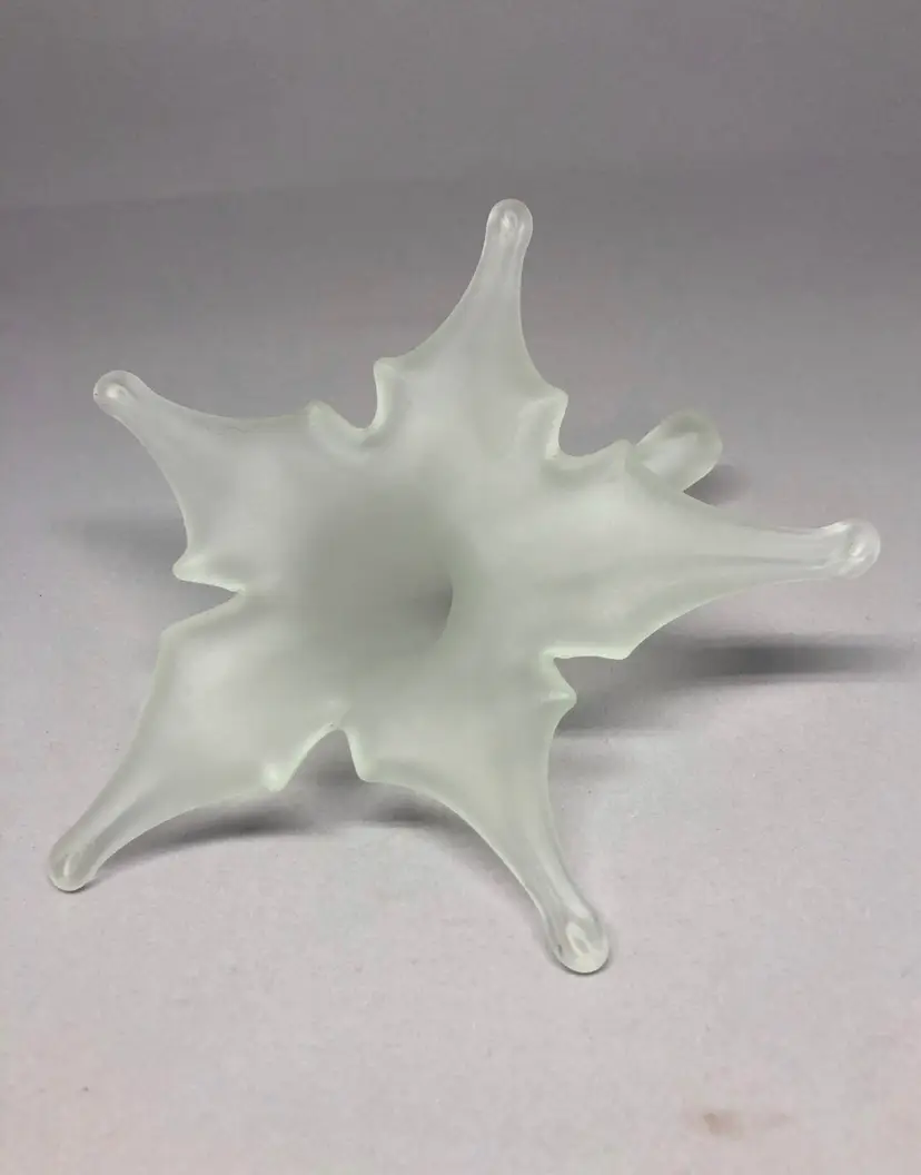 Vintage Hand-Blown Frosted Glass 5 Petal Lily Flower