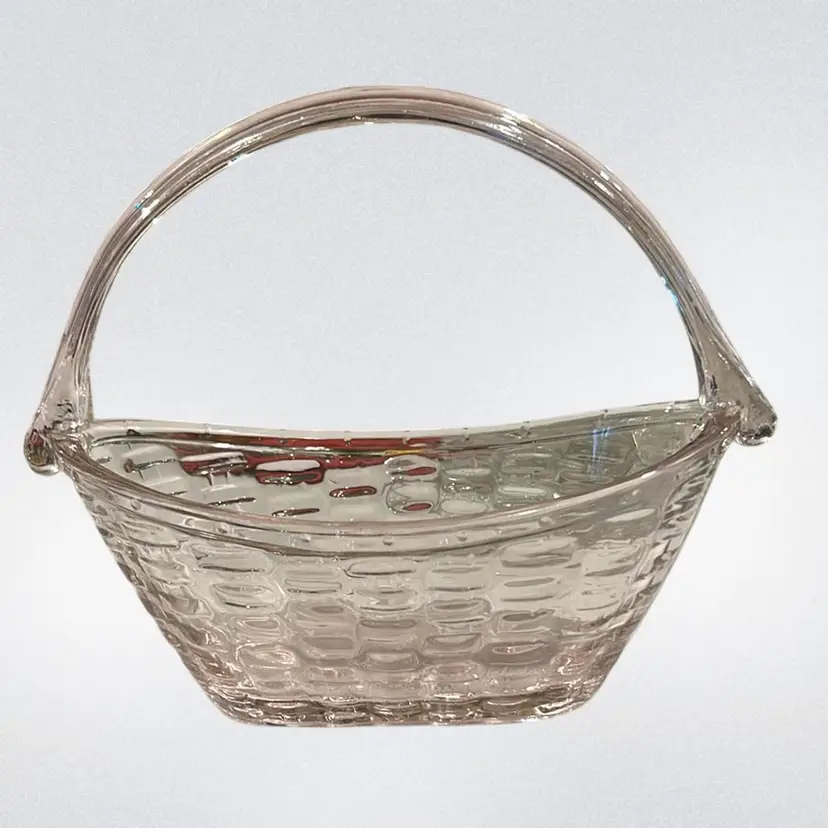 Longaberger glass, pink crocus basket, collectors club, USA
