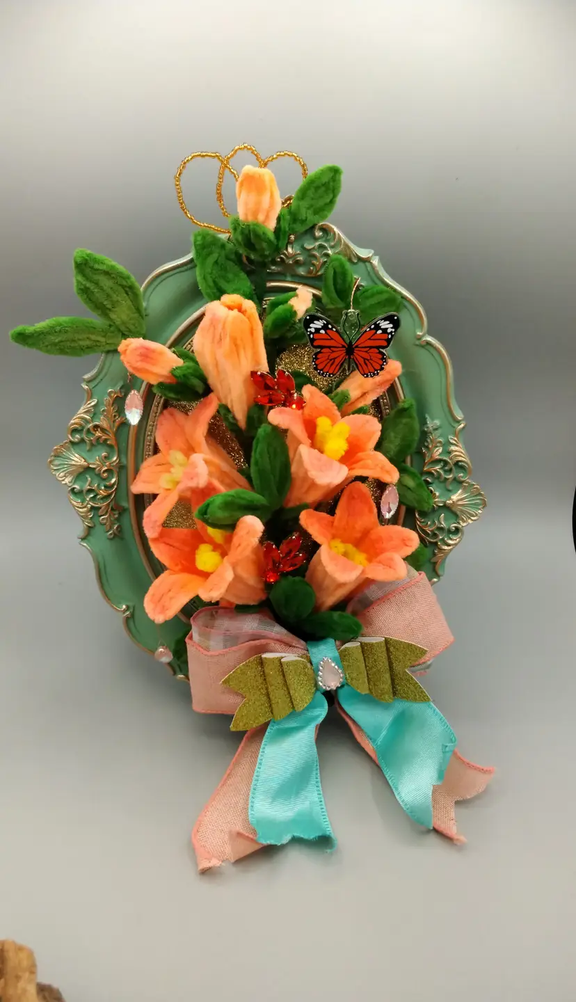 Pipecleaner Floral Bouquet Framed