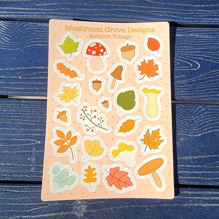 Autumn Foliage 5x7" Vinyl Sticker Sheet - Made by Me