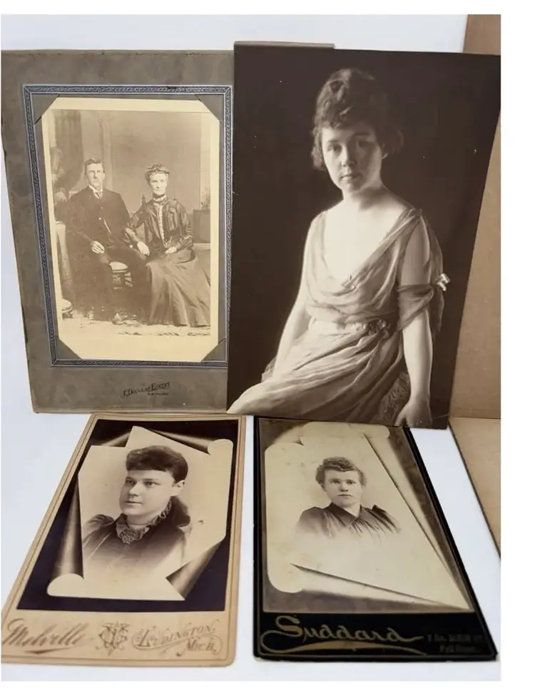 Antique Cabinet Card Photographs Lot 16 Women, Men, Couples, Children Victorian Ephemera
