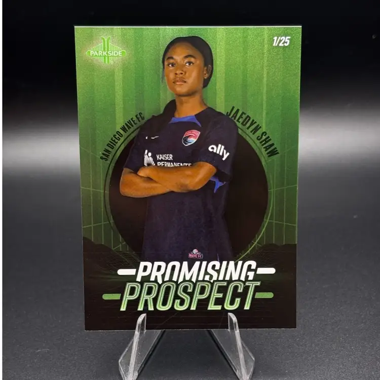 Jaedyn Shaw 2023 Parkside Promising Prospect /25 Green San Diego Wave Soccer Card