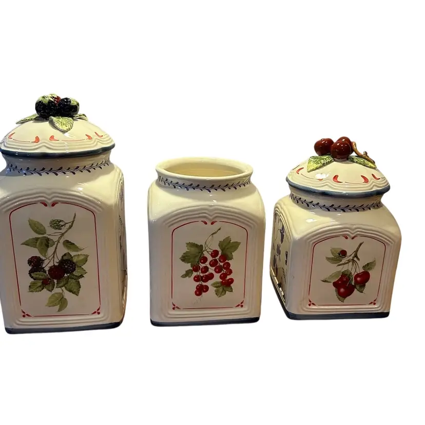 Set Of Three Vintage Villeroy & Boch Cottage Charm 1748 Canisters