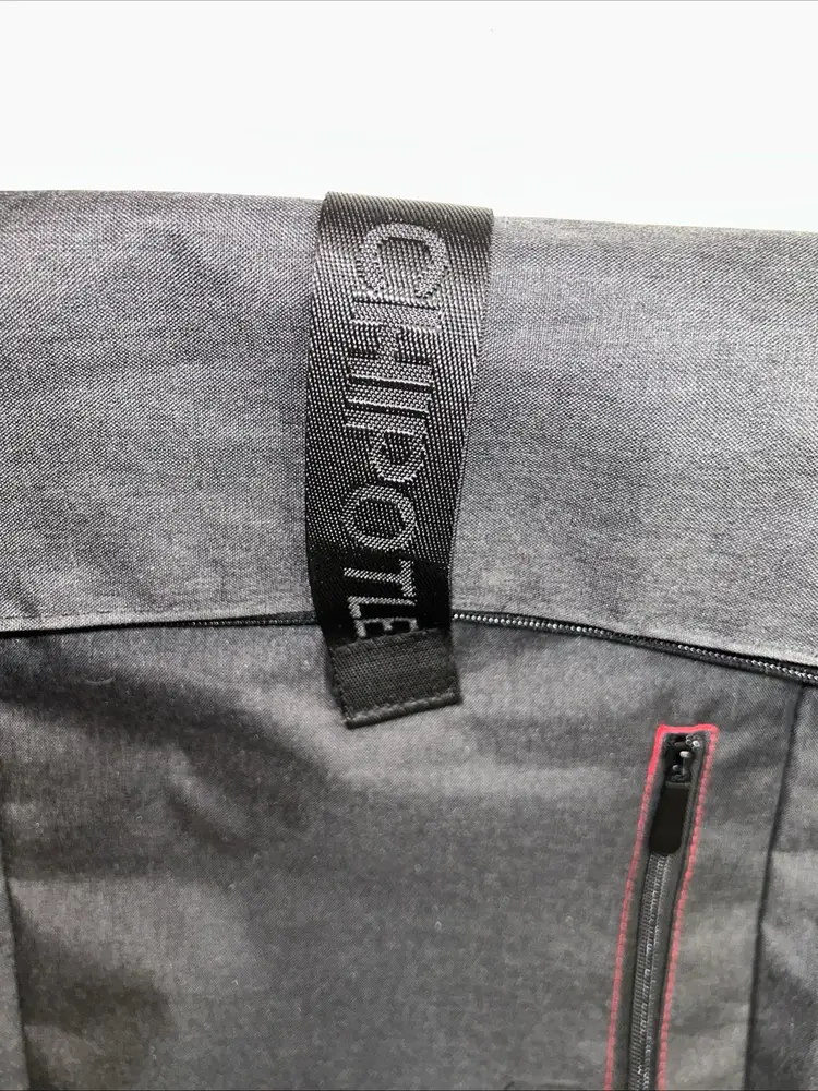 Chipotle Fold Top Backpack Charcoal Gray Laptop Sleeve Company Merch