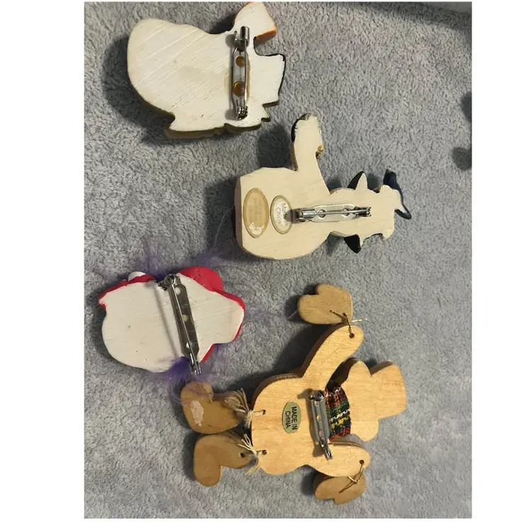 Lot Of Four Vintage Snowman Brooches