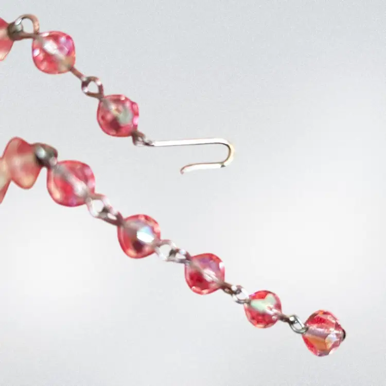 Stunning Facetted Glass Crystal 26” 2.5” Extender Shepherd’s Hook Clasp