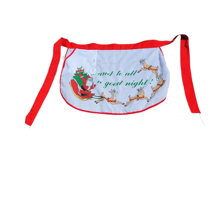 Vintage Artistic Creations Santa Reindeer Christmas Half Apron
