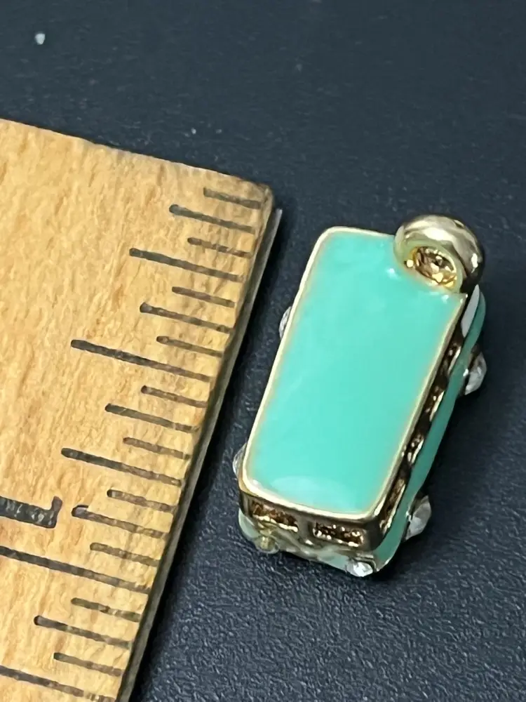 Enamel Green Van Charm