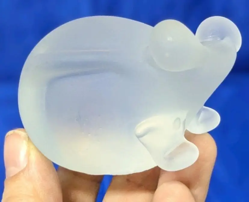 Adorable Frosted Glass Frog Paperweight