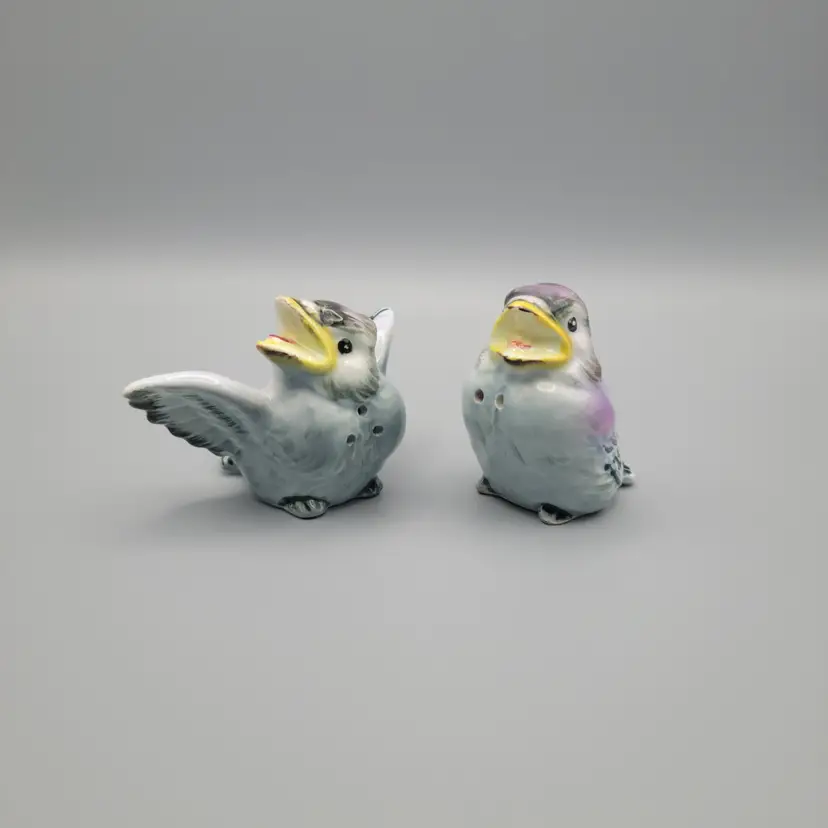 Vintage Baby Blue Jays Salt and Pepper Shaker Set