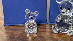 Lot Of 4 Swarovski Crystal Figurines. 2 Bears 2006 & 2005 Signing Event Balls