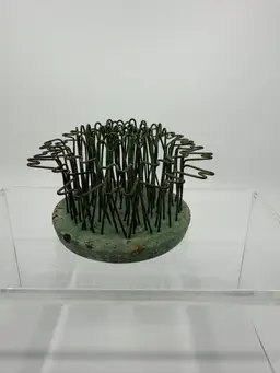 Vintage Blue Ribbon Co. Metal Flower Holder-Flower Frog Round #4 USA Ohio