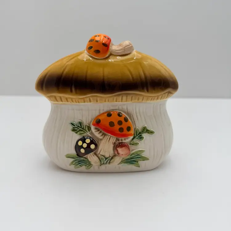 Vintage Sears Merry Mushroom Ceramic Napkin Holder