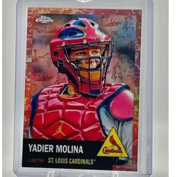 Yadier Molina 2022 Topps Chrome Platinum Anniversary Platinum Toile Cream/Rose Gold Refractor 75/75 St. Louis Cardinals