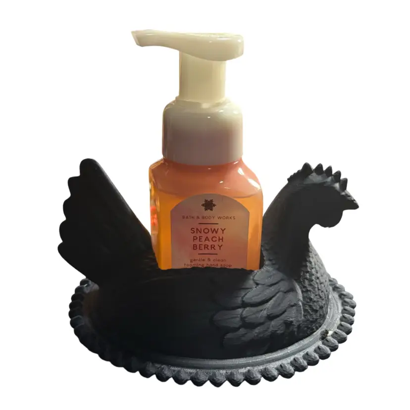 3D Printed Hen On The Best Soap Holder With BN Bath & Body Woks Hand Soap