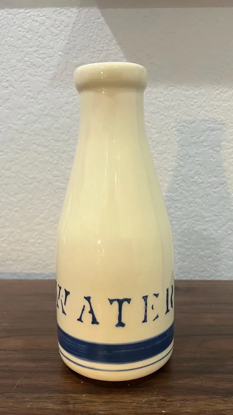 Vintage ROSEVILLE Ohio Pottery Blue Water Carafe