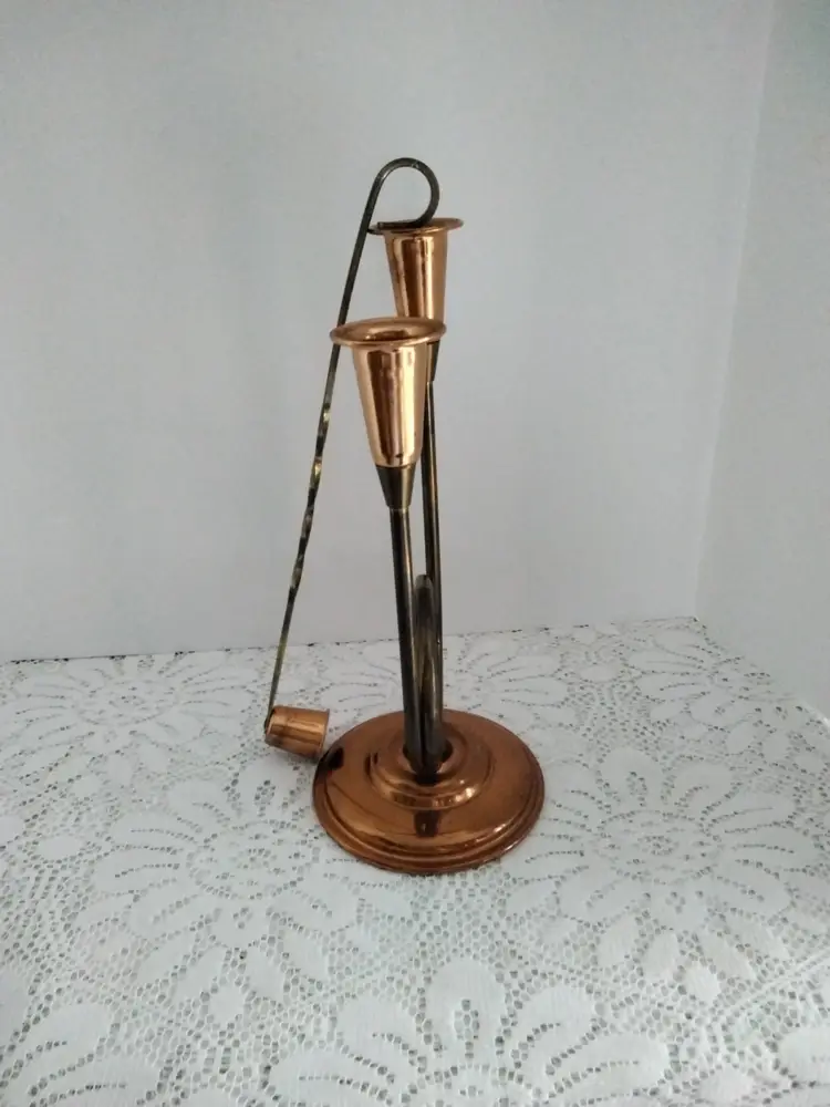 Copper Craft Guild Brass/Copper Horn Shaped Holders w/Snuffer