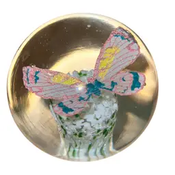 Large Vintage Cast Butterfly Paperweight 3.5” UV Reactive