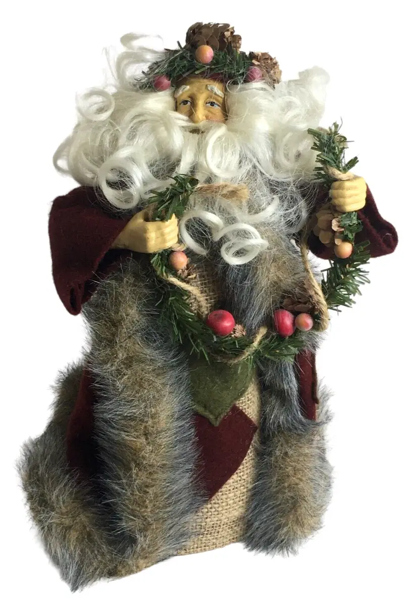 Kurt S. Adler Santa Tree Topper Santa Holding Garland 12"