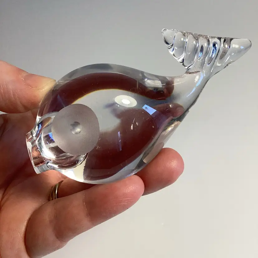 Clear Glass Fish 3.5” L X 2in T