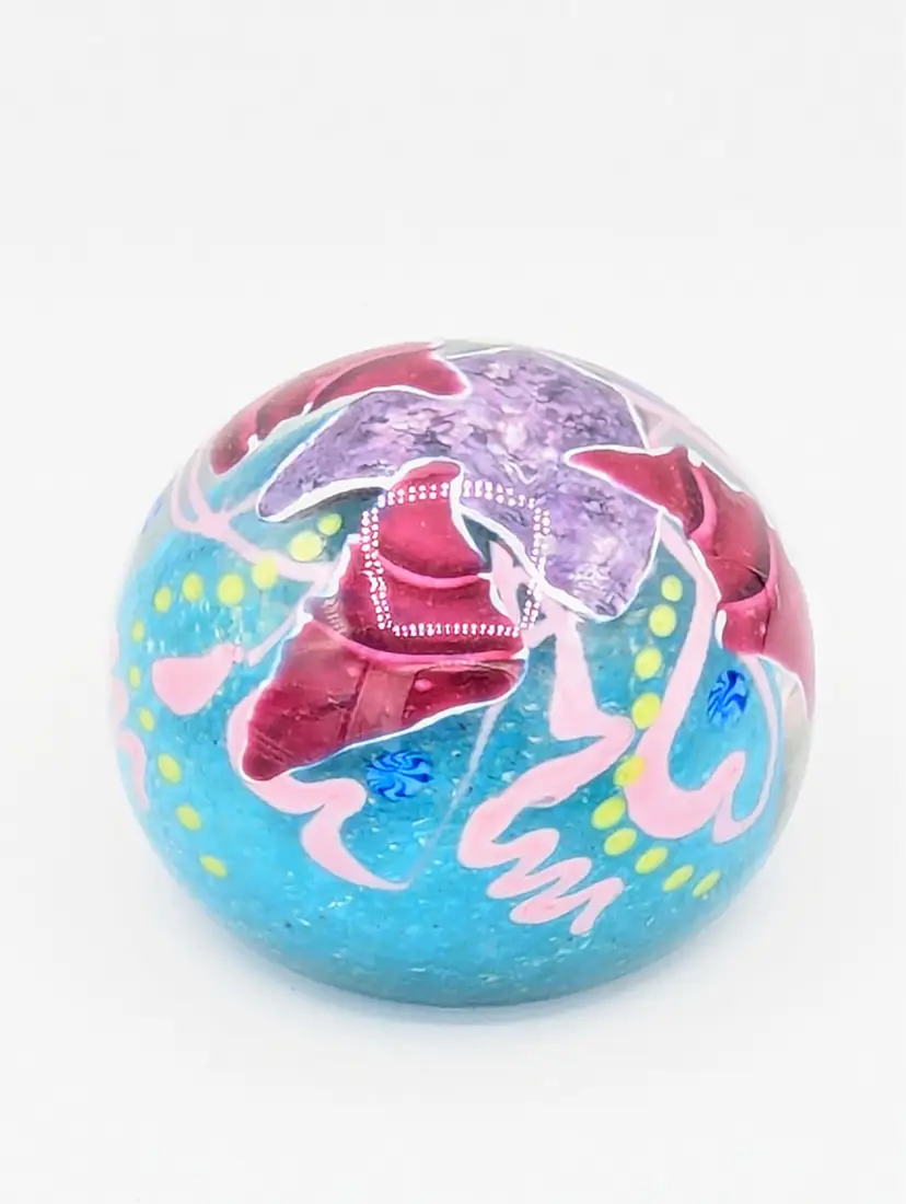 Vintage LG D. Bagwell Signed Abstract Art Glass Paperweight- Excellent Condition