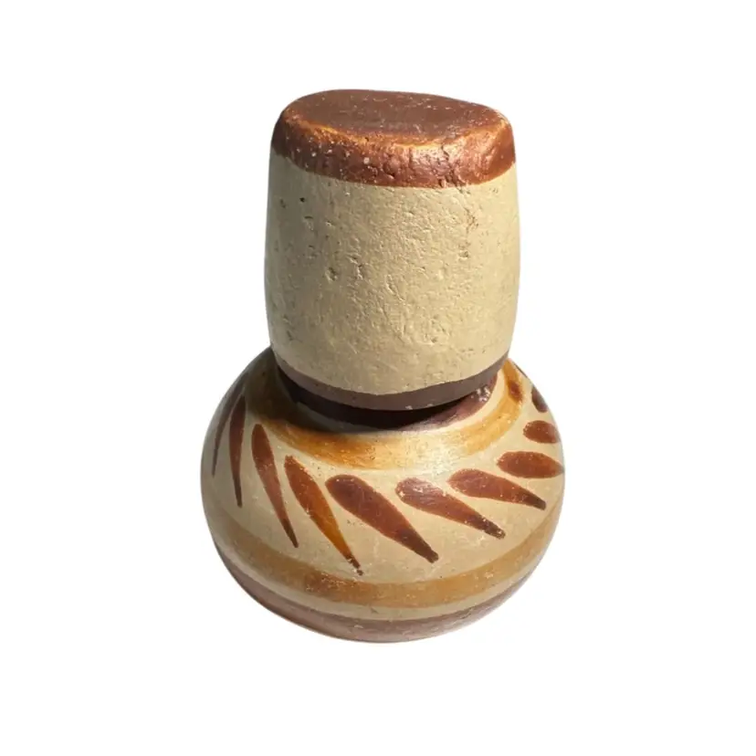 101. Mexican redware Tumble up/water jug.  Small size.