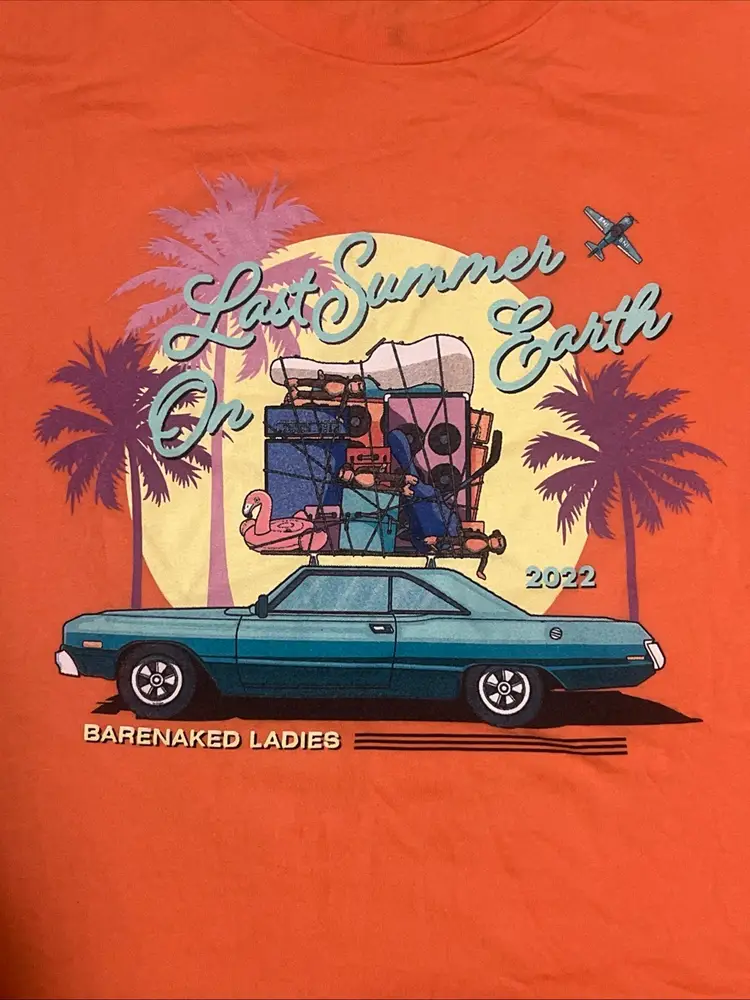 Barenaked Ladies Last Summer On Earth 2022 Coral Concert T-Shirt Size Large