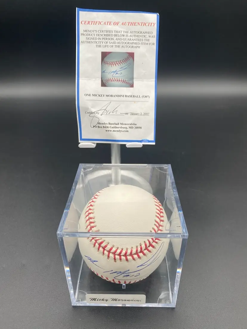 Mickey Morandini #12 Autographed Official Major League Baseball w/ COA & Case