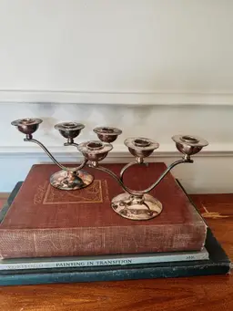 Mid Century Pair of Candelabras by BM Silver Co.