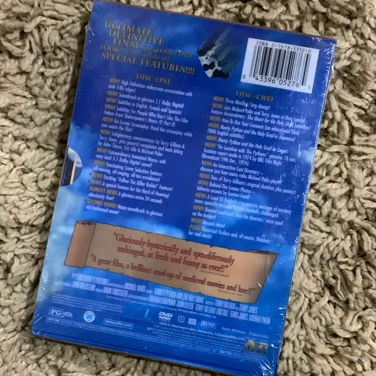 New Monty Python Holy Grail DVD 