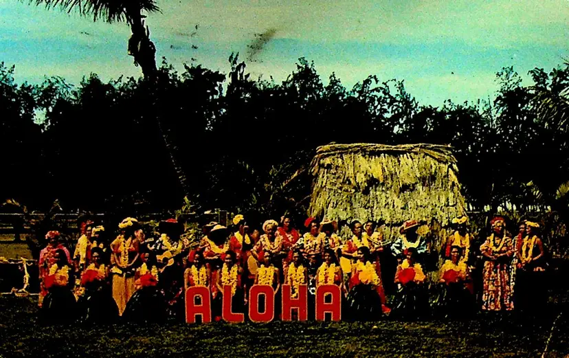 Kodak Hula Show Waikiki Beach Hawaii Postcard 1974