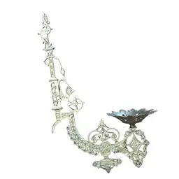 Antique Cast Iron Oil Lamp Holder Sconce Wall Mount Swing Arm Gold No Bracket As Is