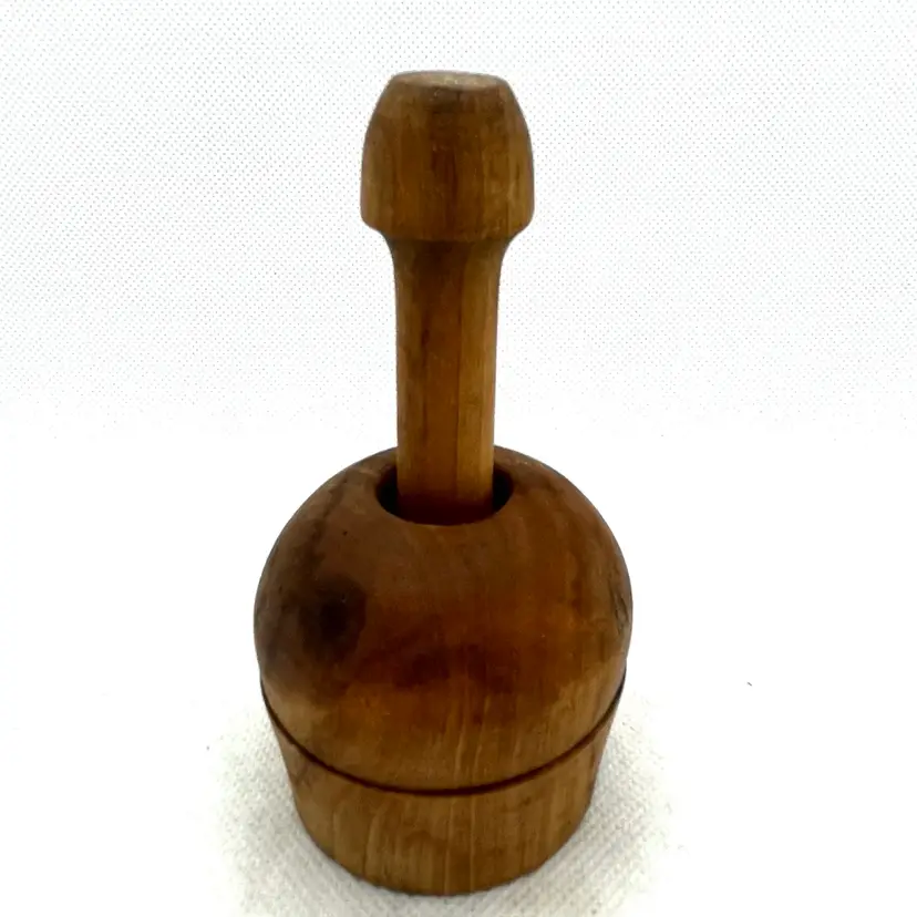 Small Floral Design Antique Wooden Butter Mold Stamp