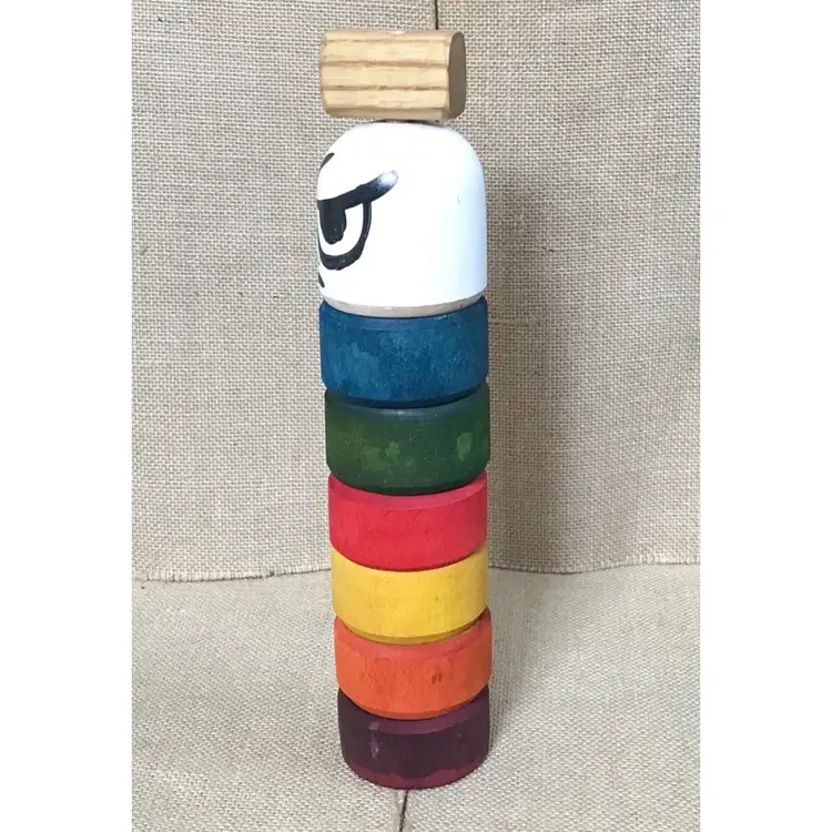 Vintage Handmade Duruma Otoshi Japanese Wood Stacking Toy Decoration AS IS READ
